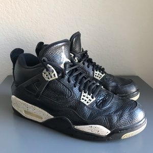 Nike Air Jordan 4 Retro Oreo Black Leather Sneaker